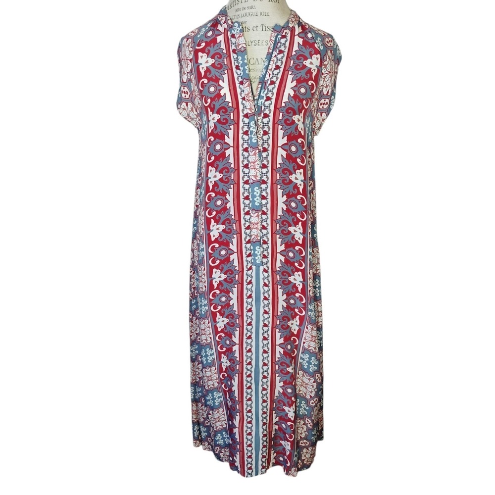CAROLINA K Sleeveless Dress Womens Medium Maxi Sustainable Viscose Bohemian Boho